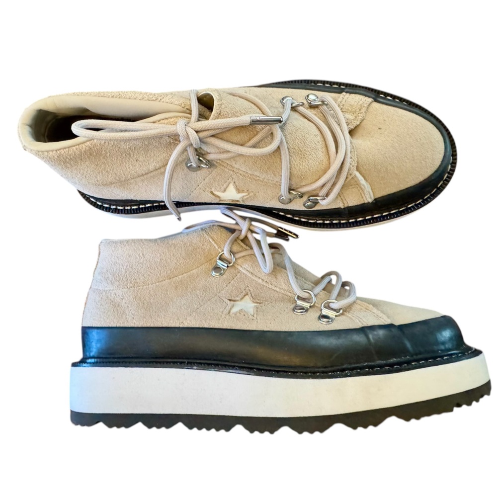 Converse Mountain Club Beige Fleece Lined Suede Rubber Welt Hiking Boot Sz 6 EUC
